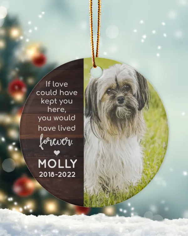 Personalized Custom Dog Pet Memorial Sympathy Christmas Name Ceramic Ornament ORN09