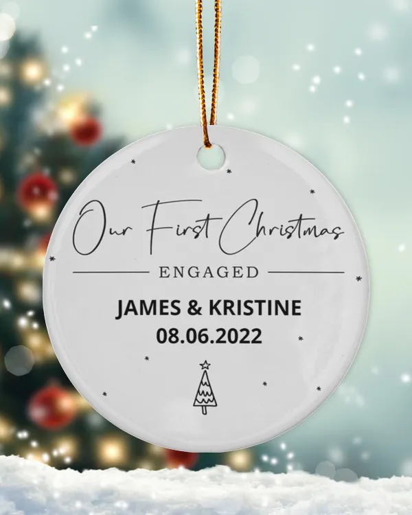 Personalized Custom Just Married Christmas Ornament