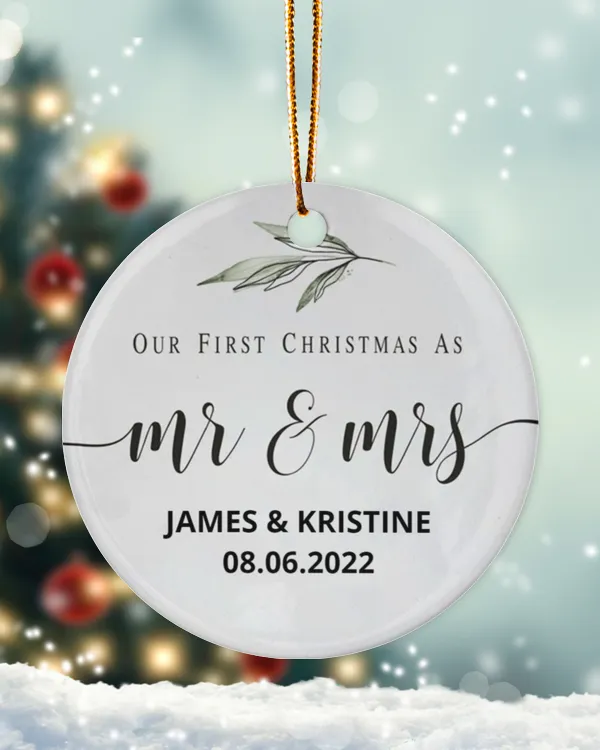 Personalized Custom Mr And Mrs Ornament