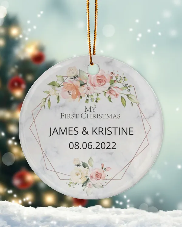 Personalized Custom My Baby First Christmas New baby Ceramic Ornament