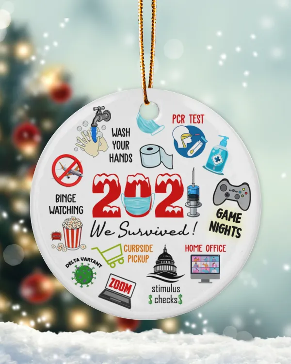 RD 2021 Funny Christmas Vaccine Ornament, 2021 Pandemic Commemorative Year In Review, Holiday Gifts