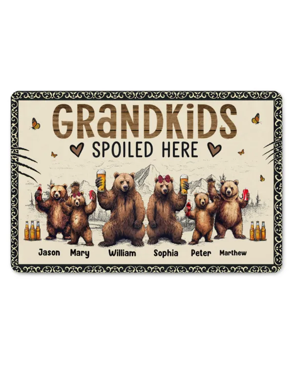 Grandkids Spoiled Here - Personalized Doormat, Gifts For Grandpa, Gifts Idea For Grandpa