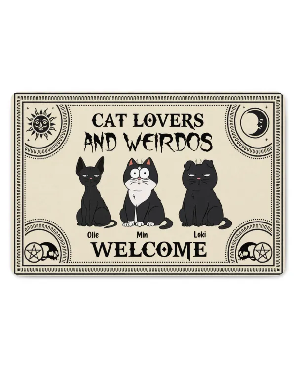 Cat Lovers & Weirdos Welcome - Personalized Doormat, Gifts For Cat Lovers, Gifts Idea For Cat Lovers