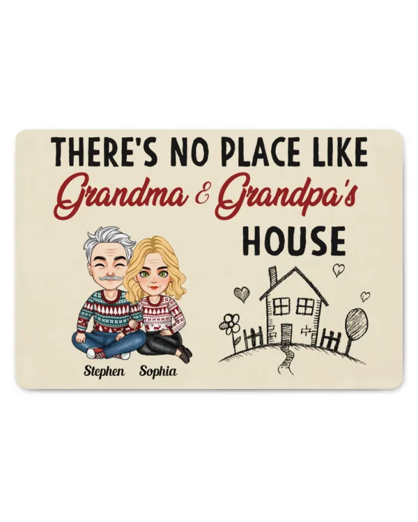 No Place Like Grandma & Grandpa's House - Personalized Doormat, Gifts For Grandma, Gifts Idea For Grandma