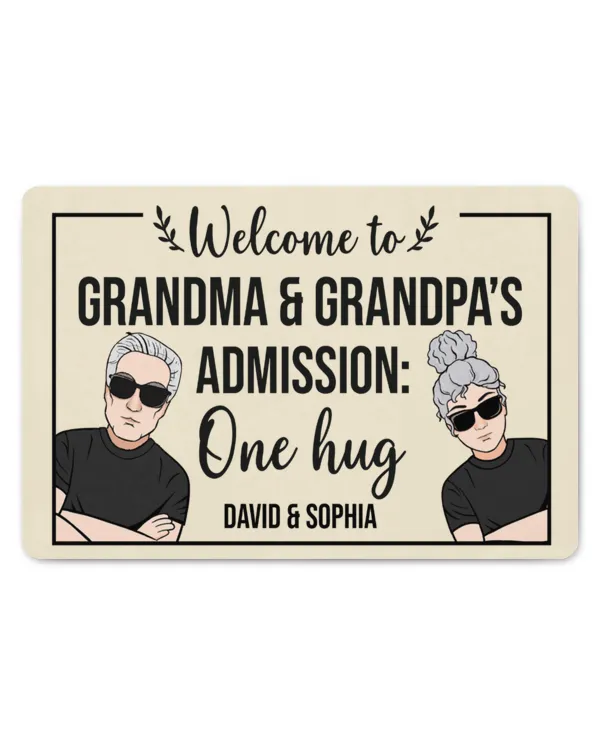 Welcome To Grandma & Grandpa's - Personalized Doormat, Gifts For Grandma, Gifts Idea For Grandma