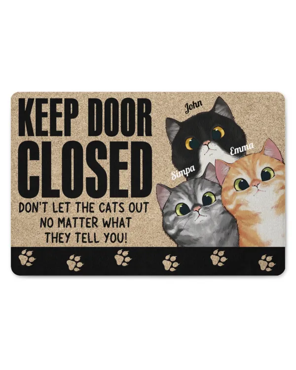 Don't Let The Pets Out - Personalized Doormat, Gifts For Cat Lovers, Gifts Idea For Cat Lovers