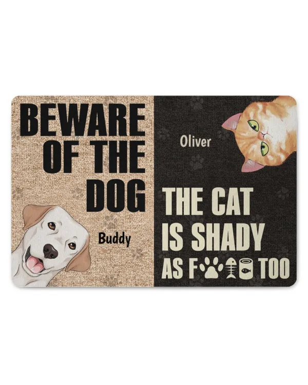 Beware Of The Dogs - Personalized Doormat, Gifts For Cat Lovers, Gifts Idea For Cat Lovers