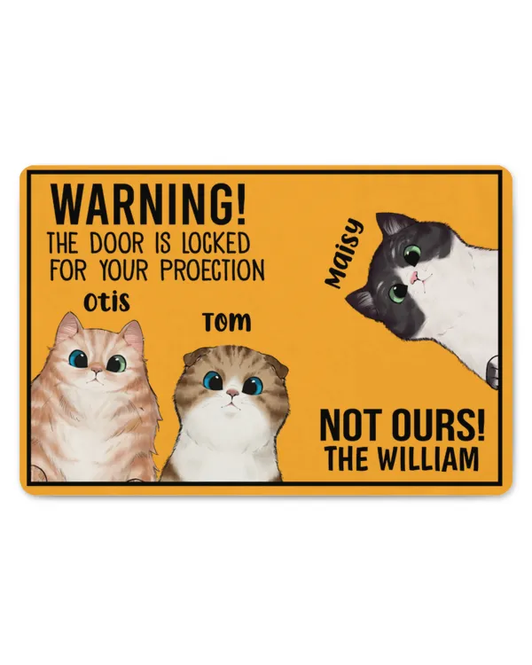 The Door Is Locked - Personalized Doormat, Gifts For Cat Lovers, Gifts Idea For Cat Lovers