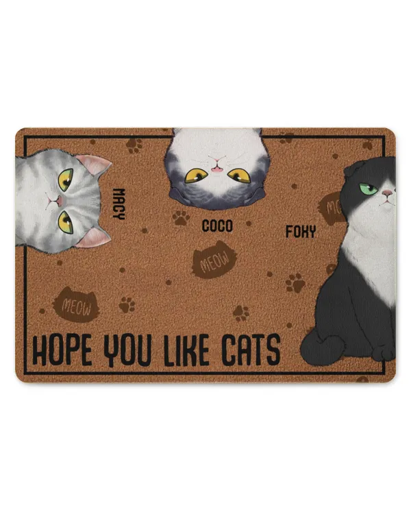 Hope You Like Cats - Personalized Doormat, Gifts For Cat Lovers, Gifts Idea For Cat Lovers