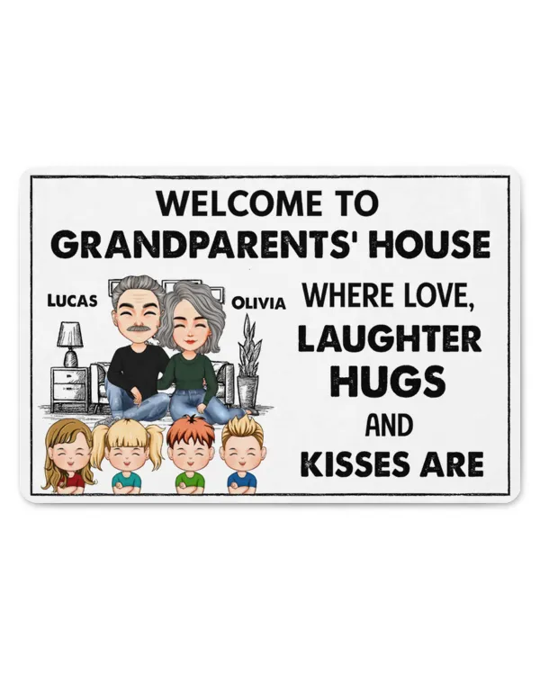 Welcome To Grandparents' House - Personalized Doormat, Gifts For Grandpa, Gifts Idea For Grandpa