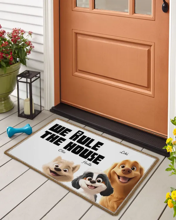We Rule The House - Personalized Doormat - Gift For Dog Lovers, Gift Idea For Dog Lovers