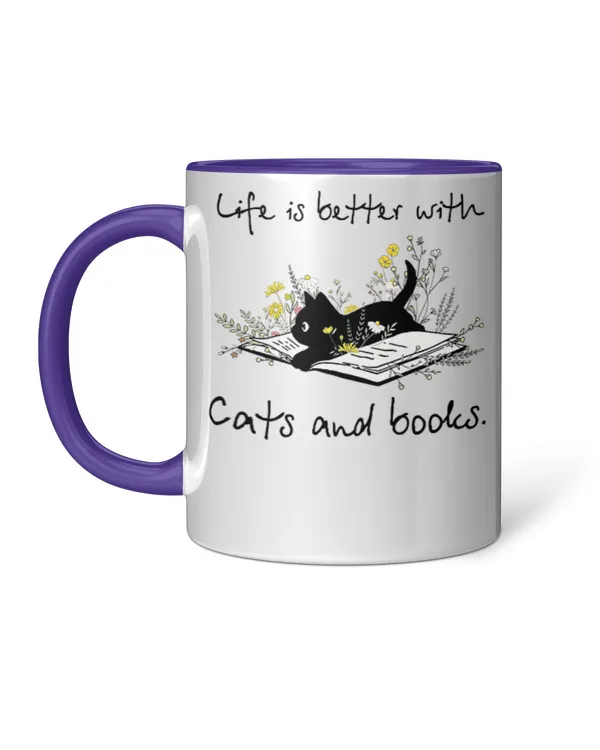 ETT604 Life Is Better With Cat And Books