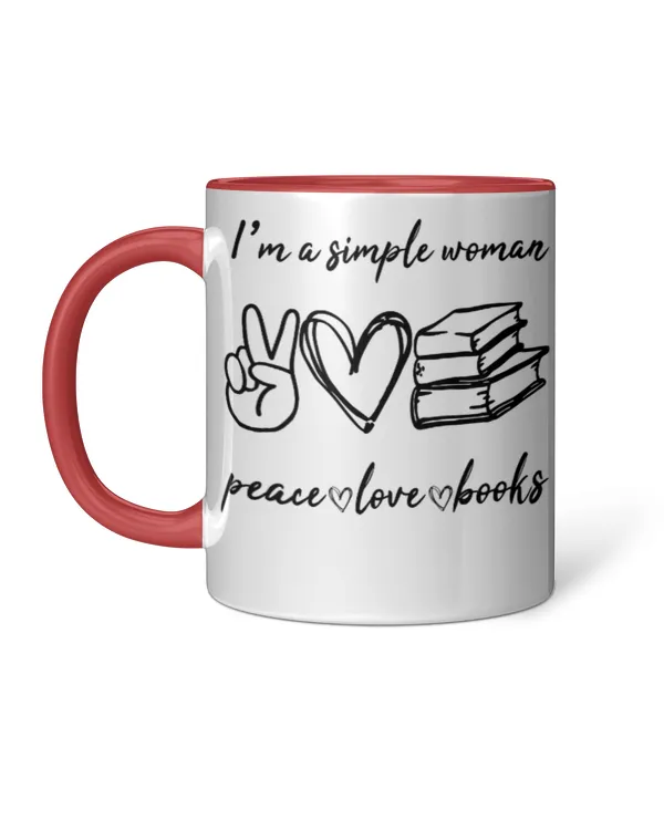ETT484 I'm A Simple Woman Peace Love Books