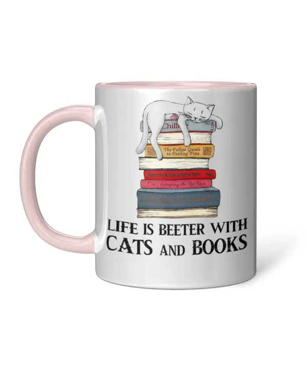 ETT1994 Life Is Better With Cat And Book