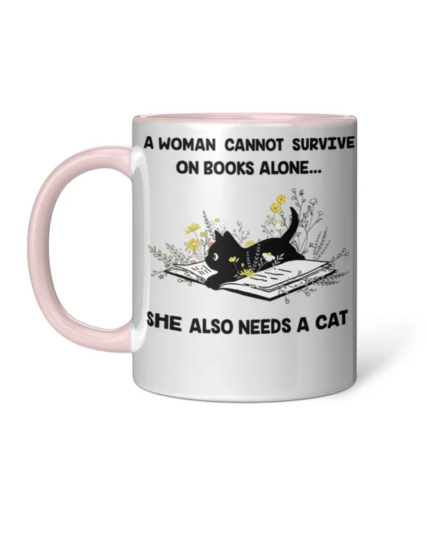 Miah865 A Woman Cannot Survive On Books Alone She Also Needs A Cat