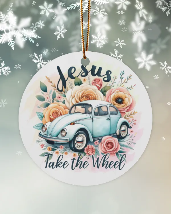 Jesus Take The Wheel - Jesus Christmas Ornament - JO191117
