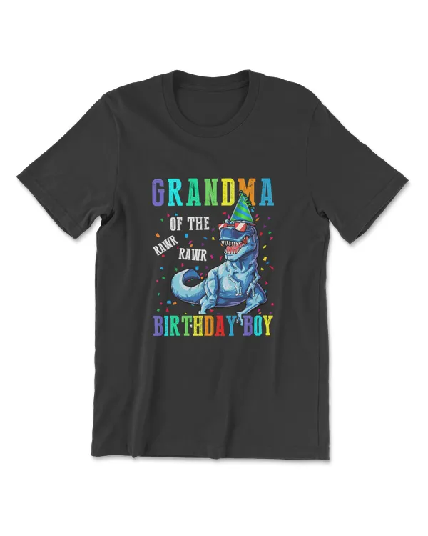 Grandma Of The Birthday Boy Shirt Funny Grandma Dinosaur T-Shirt
