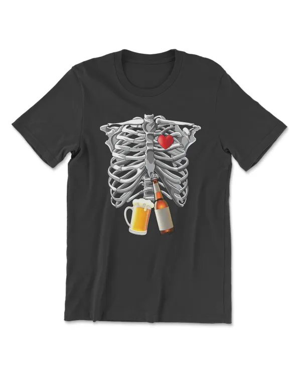 Beer Skeleton Pregnancy Rig Cage XRay Halloween Costume 596 drinking