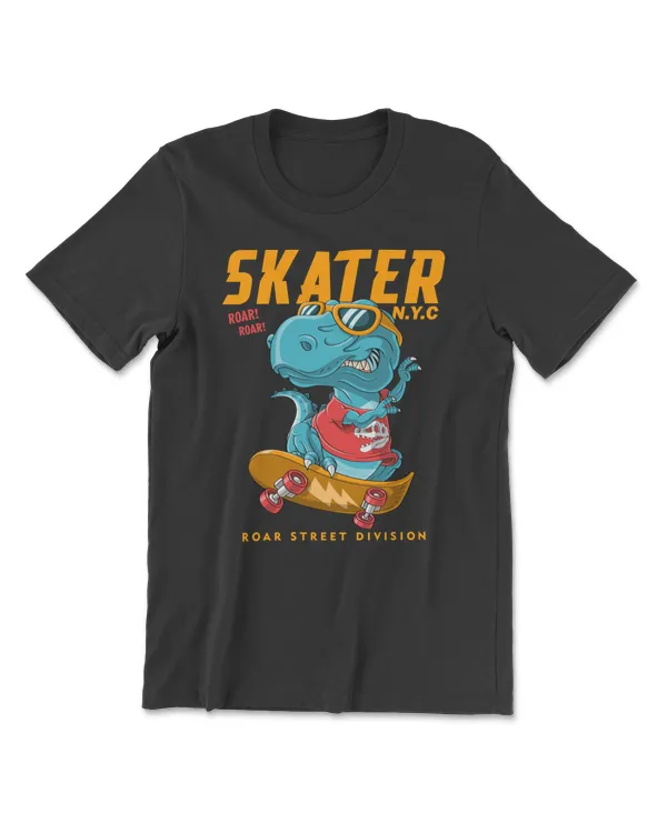 Dinosaur Cool Dinosaur T Rex Skater Funny Dinosaur Skateboard Meme Dino