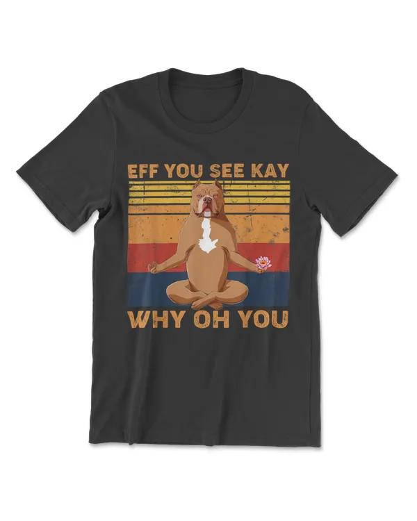 Eff You See Kay Why Oh You Pitbull Dog Funny T-Shirt