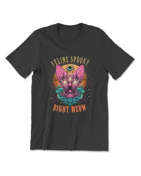 Feline Spooky Right Meow Fun Skeleton Cat Lover Men Women