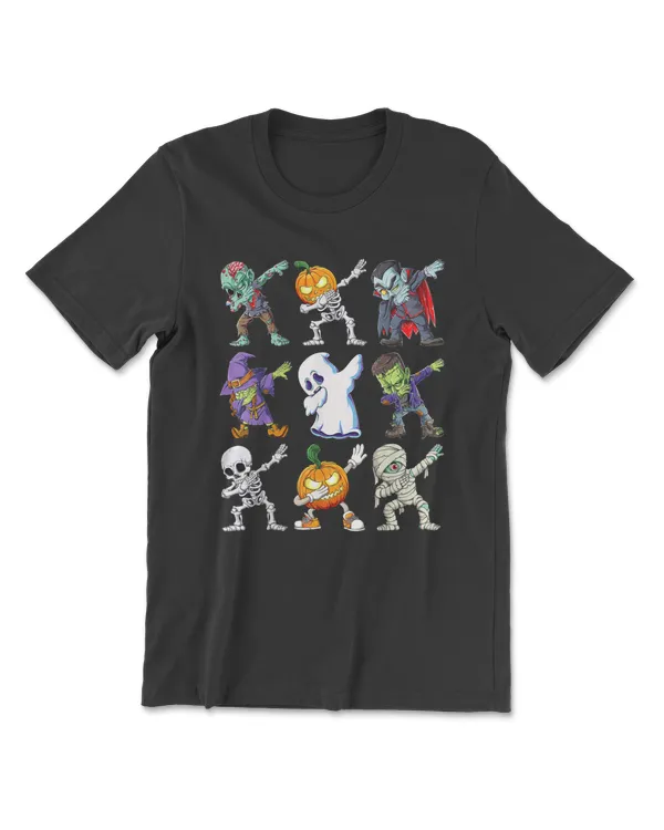 Dabbing Halloween Boys Skeleton Zombie Scary Pumpkin Mummy