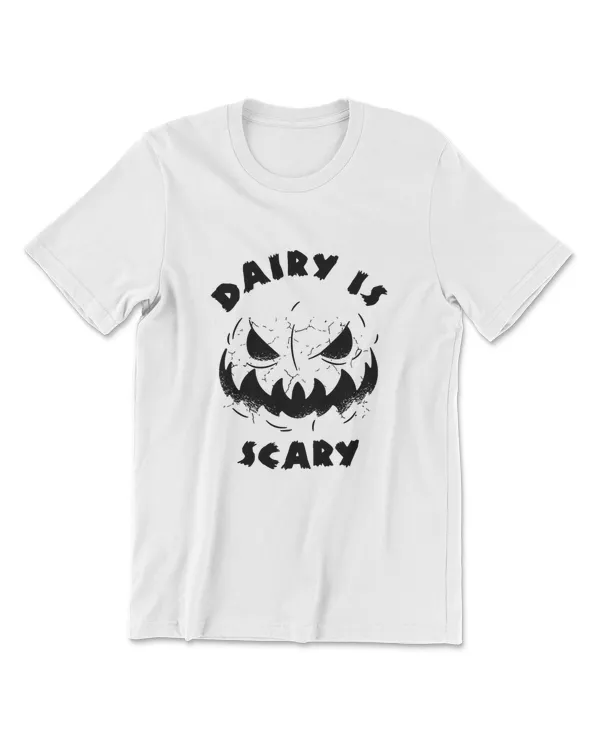 Dairy Is Scary Lactose Intolerant Vegan Halloween Men Women T-Shirt