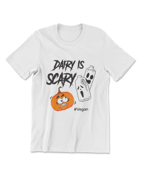 Dairy Is Scary Vegan Halloween Shirt Pumpkin