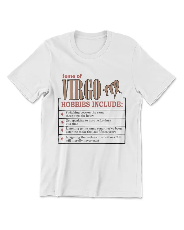 virgo Hobbies T-Shirt, Born On August 23 - September 22 Gifts, Cool Virgo Birthday Present