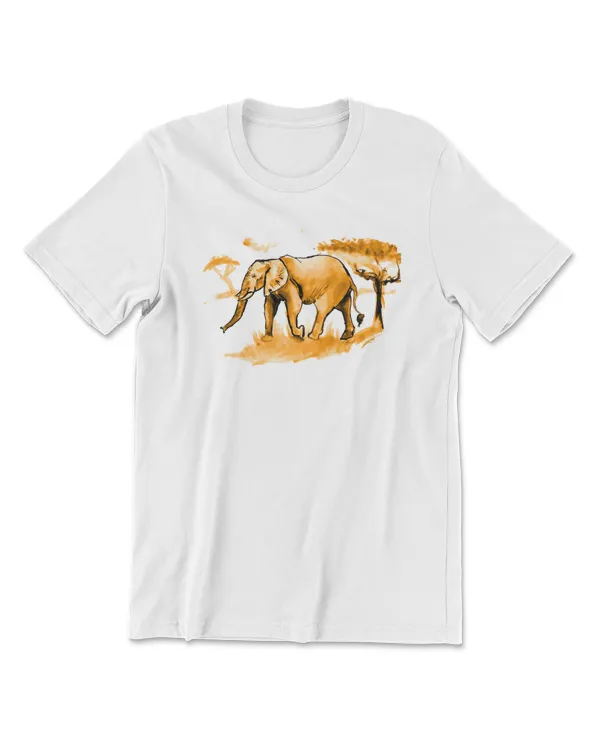 Elephant African Elephant at Sunset in Ink 516 Elephant lovers