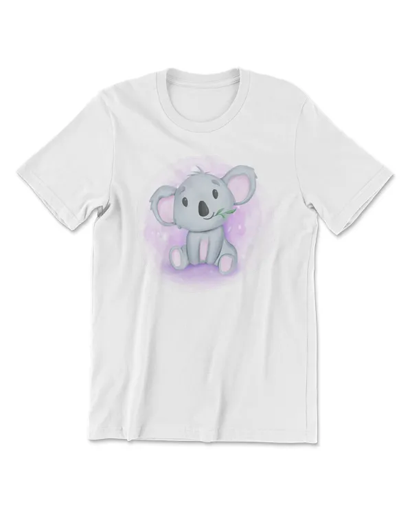 Koala Adorable Cute Baby Koala Sit Eat Leaf Gift For Kids Animals Lovers