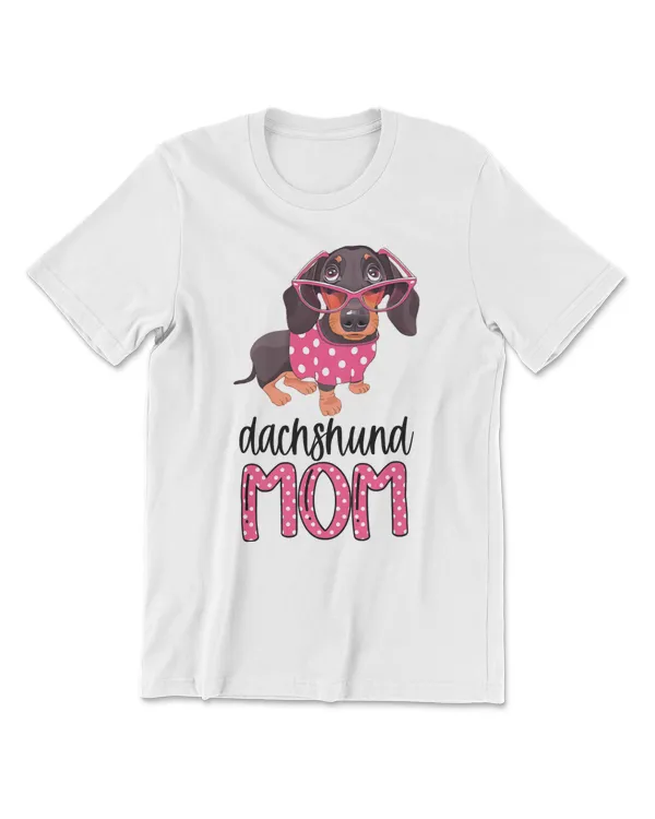 Dachshund Dog Cute Vintage Retro Style Chocolate and Tan Dachshund Puppy Mom 338 Dog Lover