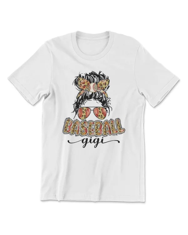 Baseball Baseball Gigi Messy Bun Leopard Baseball Lovers 46 Baseball Coach