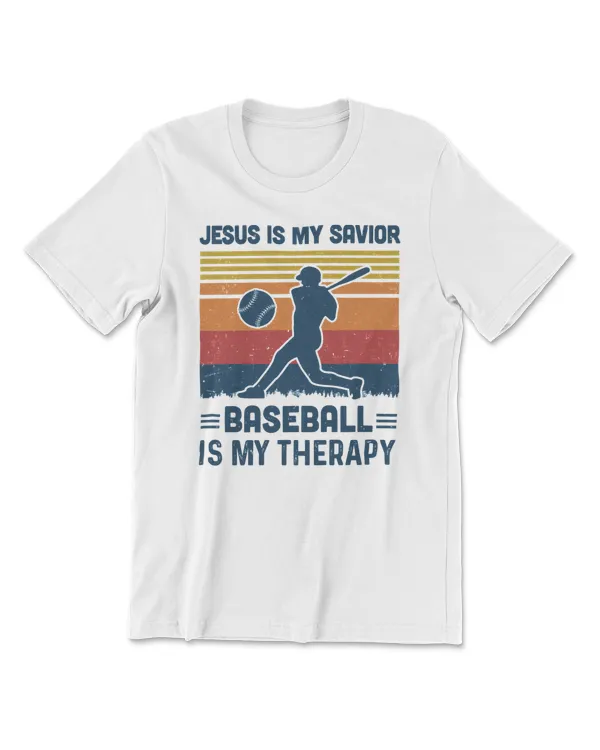 Baseball Jesus Is My Savior Baseball Is My Therapy Vintage Christian 12 Baseball Coach