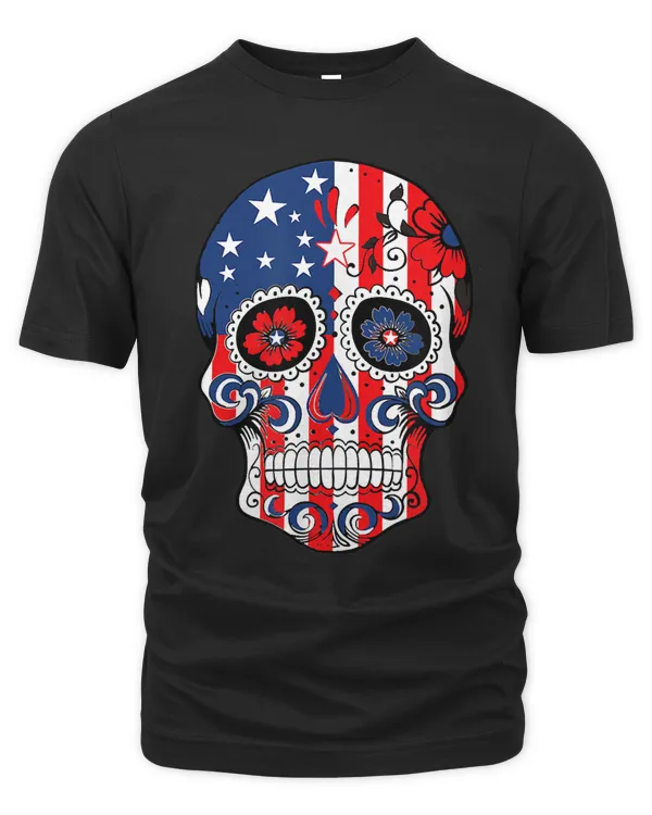 american flag sugar skull t-shirt