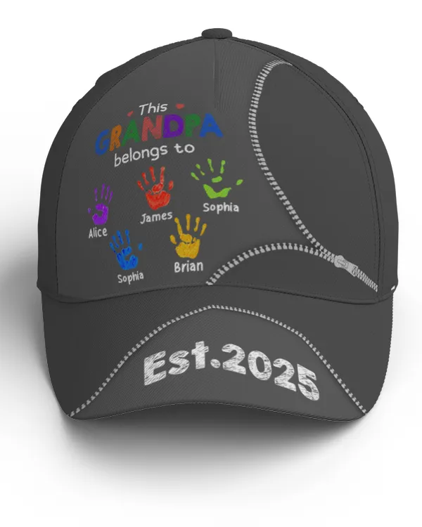 This Grandpa Belongs To - Personalized Classic Cap, Gifts For Grandpa, Gifts Idea For Grandpa