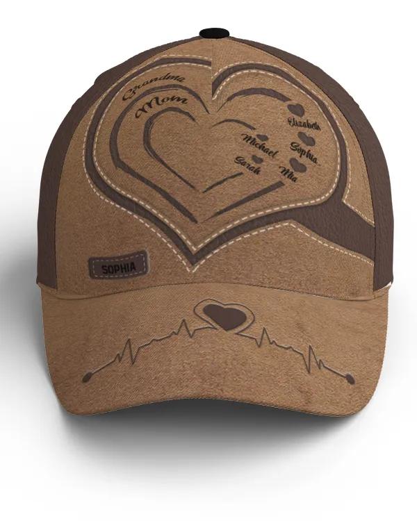 Grandma Hearts Mommy Hearts - Personalized Classic Cap, Gift For Grandma, Gift Idea For Grandma