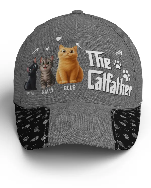 The Catfather - Personalized Classic Cap, Gift For Cat Loves, Gift Idea For Cat Loves
