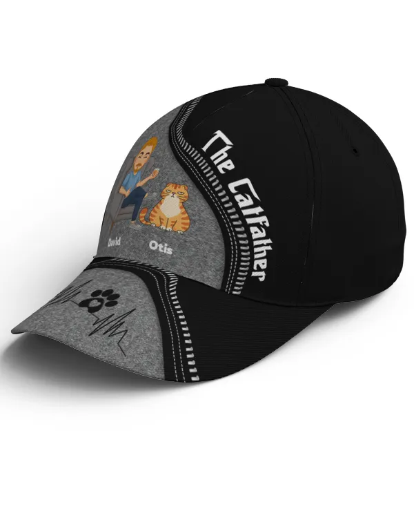 The Catfather - Personalized Classic Cap, Gift For Cat Loves, Gift Idea For Cat Loves