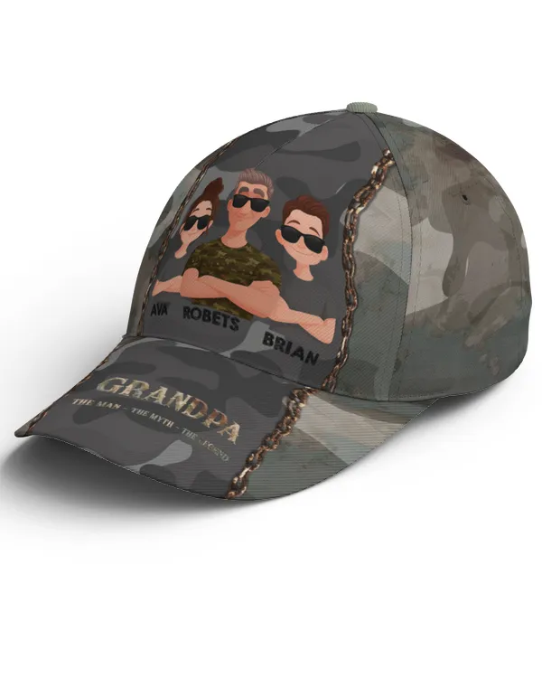 Grandpa The Man The Myth The Legend - Personalized Classic Cap, Gift For Grandpa, Gift Idea For Grandpa
