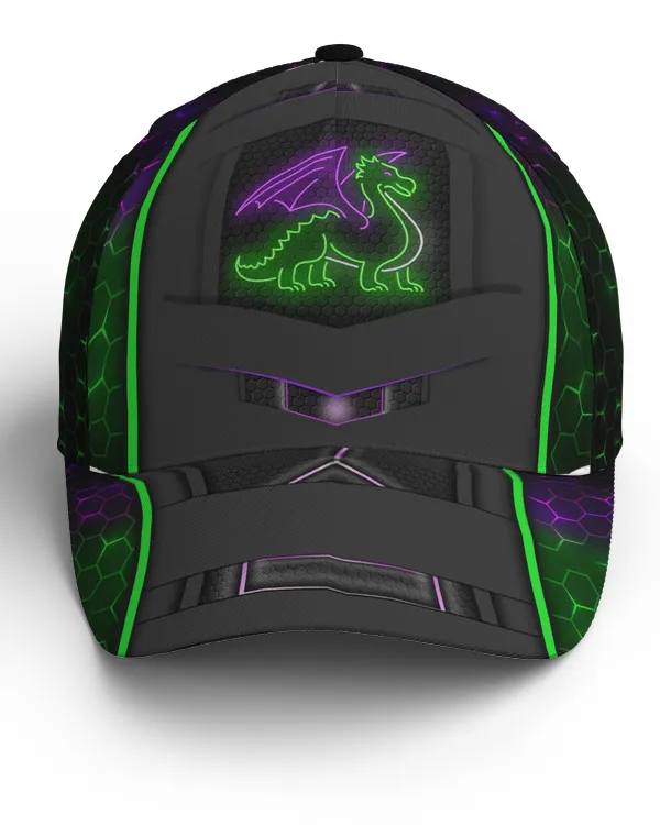 CAP08 Dragon Neon  Classic Cap Baseball Cap Hat Men Women Unisex Cap