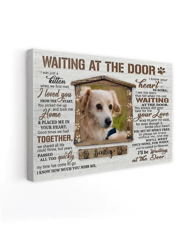 Personalized Custom Dog Pet Memorial Canvas Waiting At The Door Poem DC03