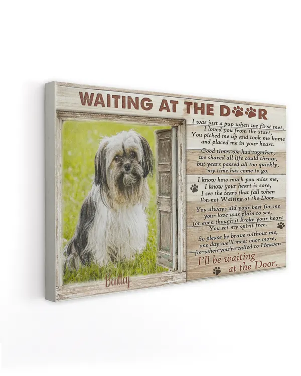 Personalized Custom Dog Pet Memorial Canvas Waiting At The Door Poem DC08