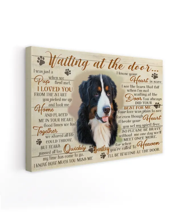 Personalized Custom Dog Pet Memorial Canvas Waiting At The Door Poem DC09
