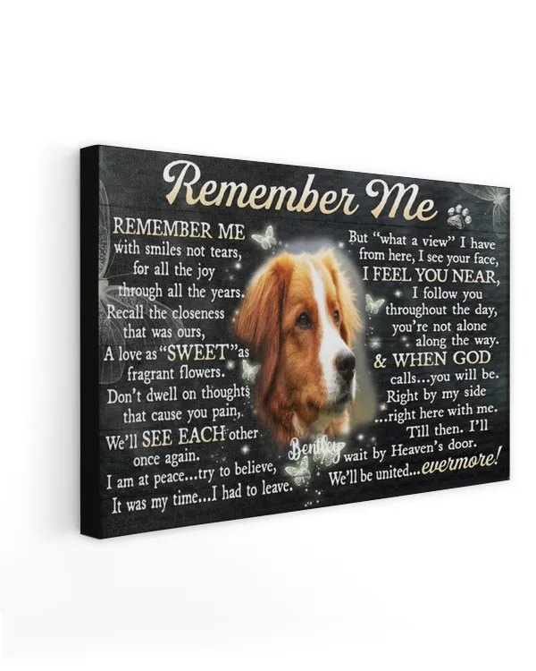 Personalized Custom Remember Me Dog Cat Pet Memorial Canvas Art Poster DC22