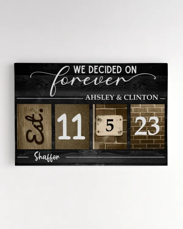 Wedding Date Art Wedding Anniversary Gift Personalized Horizontal Poster, Wedding Gift