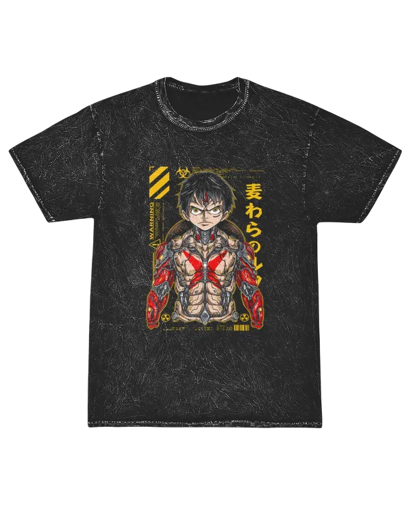 One Piece Monkey D. Luffy Mecha Style Short Sleeve Shirt Mineral Washed Tee