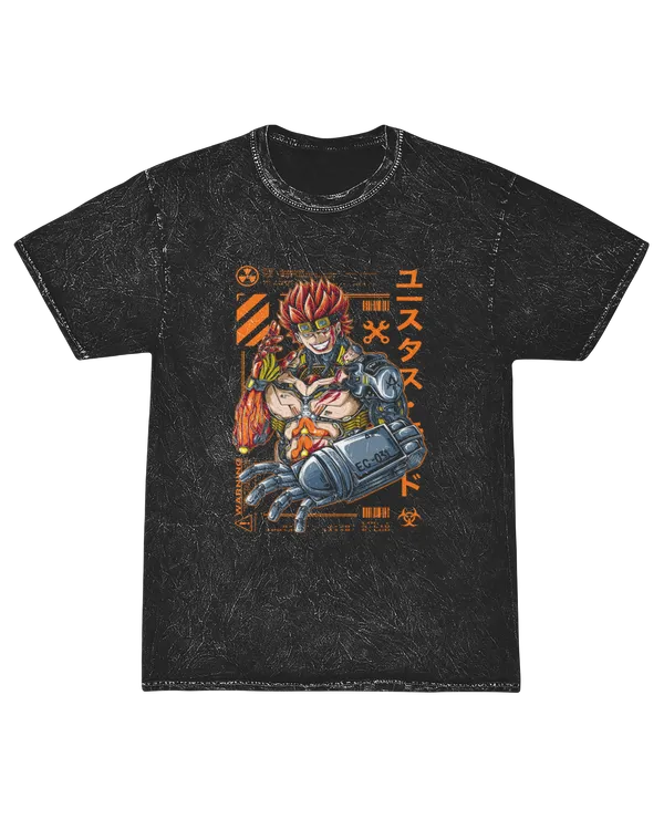 One Piece Eustass "Captain" Kid Mecha Style Short Sleeve Shirt Mineral Washed Tee