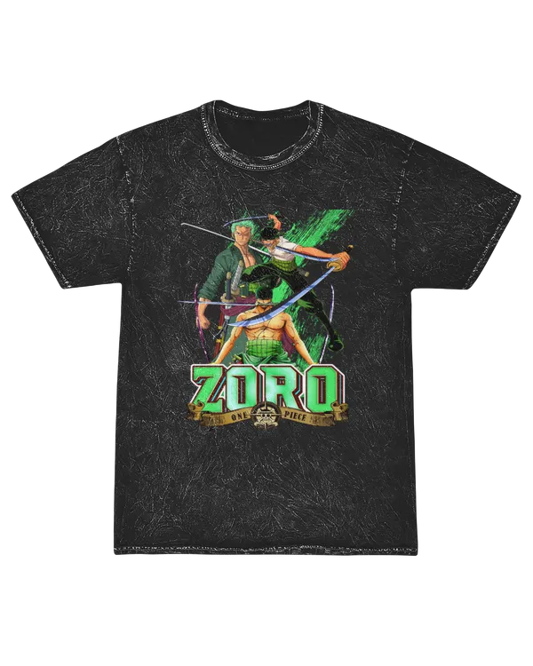 One Piece Roronoa Zoro Short Sleeve Shirt Mineral Washed Tee
