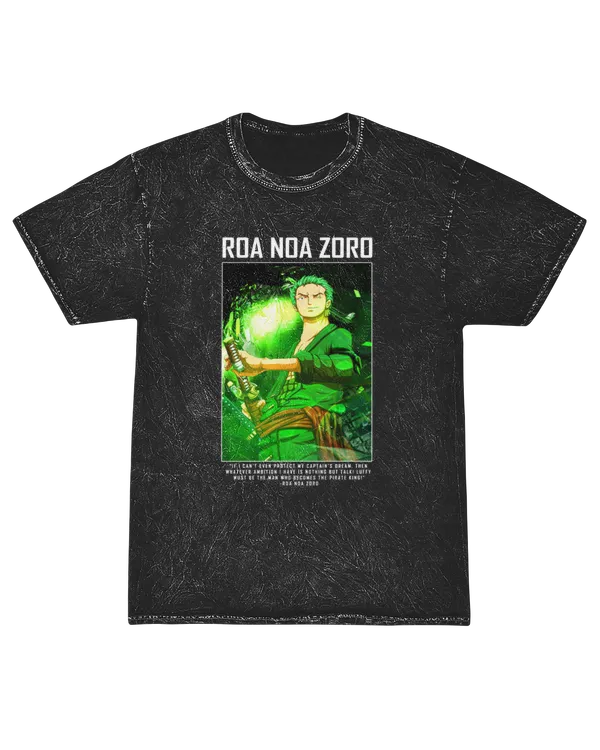 One Piece Roronoa Zoro Short Sleeve Shirt Mineral Washed Tee